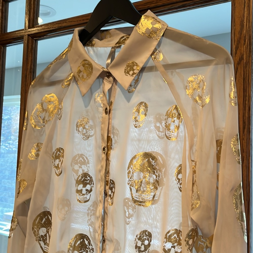 GOLD SKULL BLOUSE | Size L